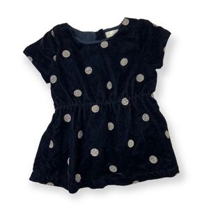 Black Velvet Dress Gold Dots